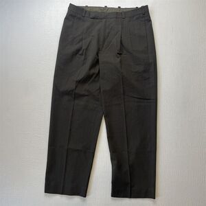 Bespoke 33x30 Brown Glenn Check Pleated High Waist WooMens Dress‎ Pants